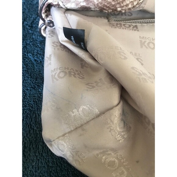 Michael Kors Vivianne Python Snakeskin Print Shoulder Sloan Crossbody Bag - Picture 7 of 11